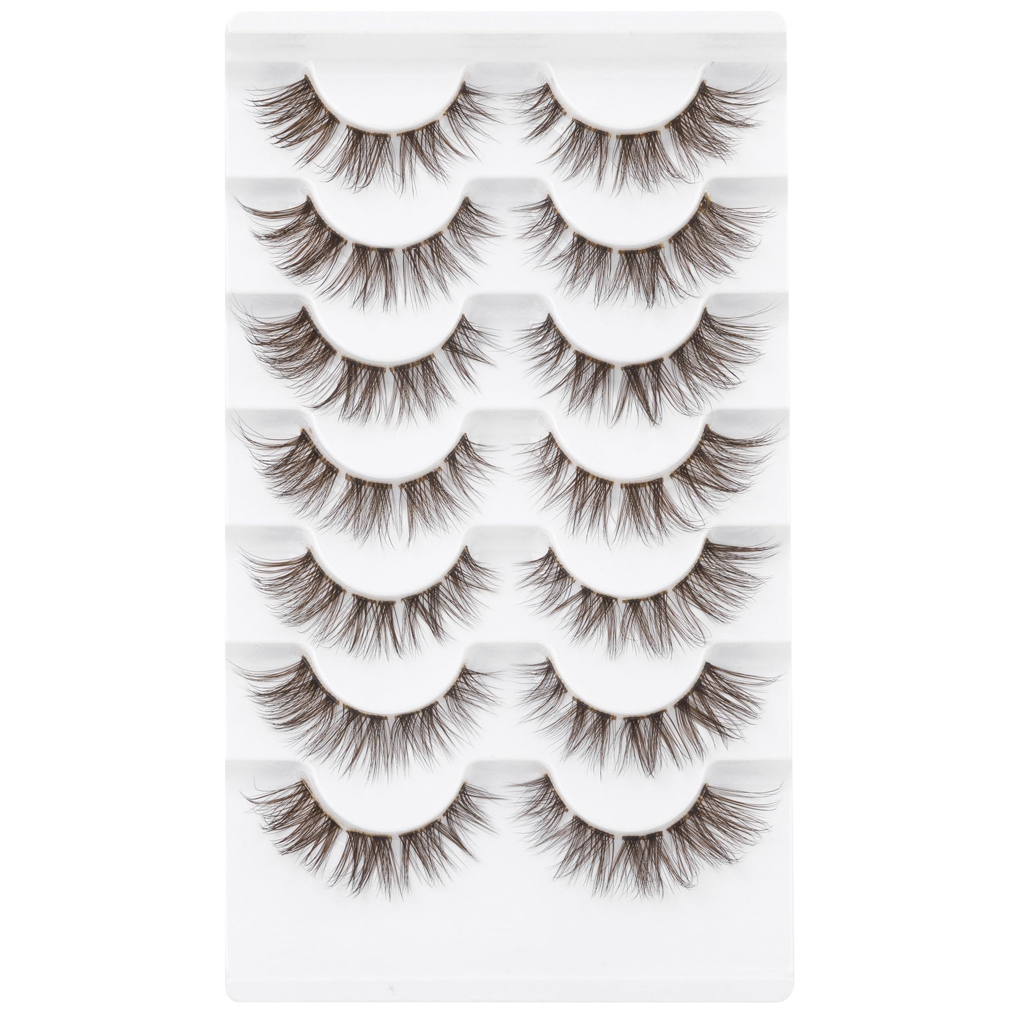 GVEFETIEE CC curl brown lashes illustrate natural lift and eye opening.