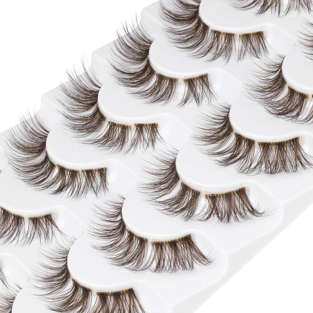GVEFETIEE DIY brown lash extensions demonstrate natural curvature and realistic finish.
