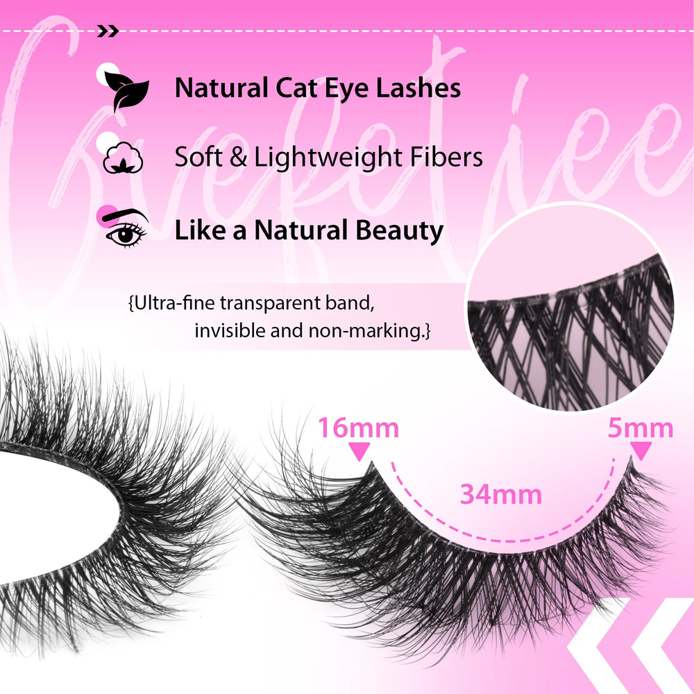 GVEFETIEE ultra-fine clear band blends naturally with lashes.