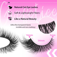 GVEFETIEE ultra-fine clear band blends naturally with lashes.