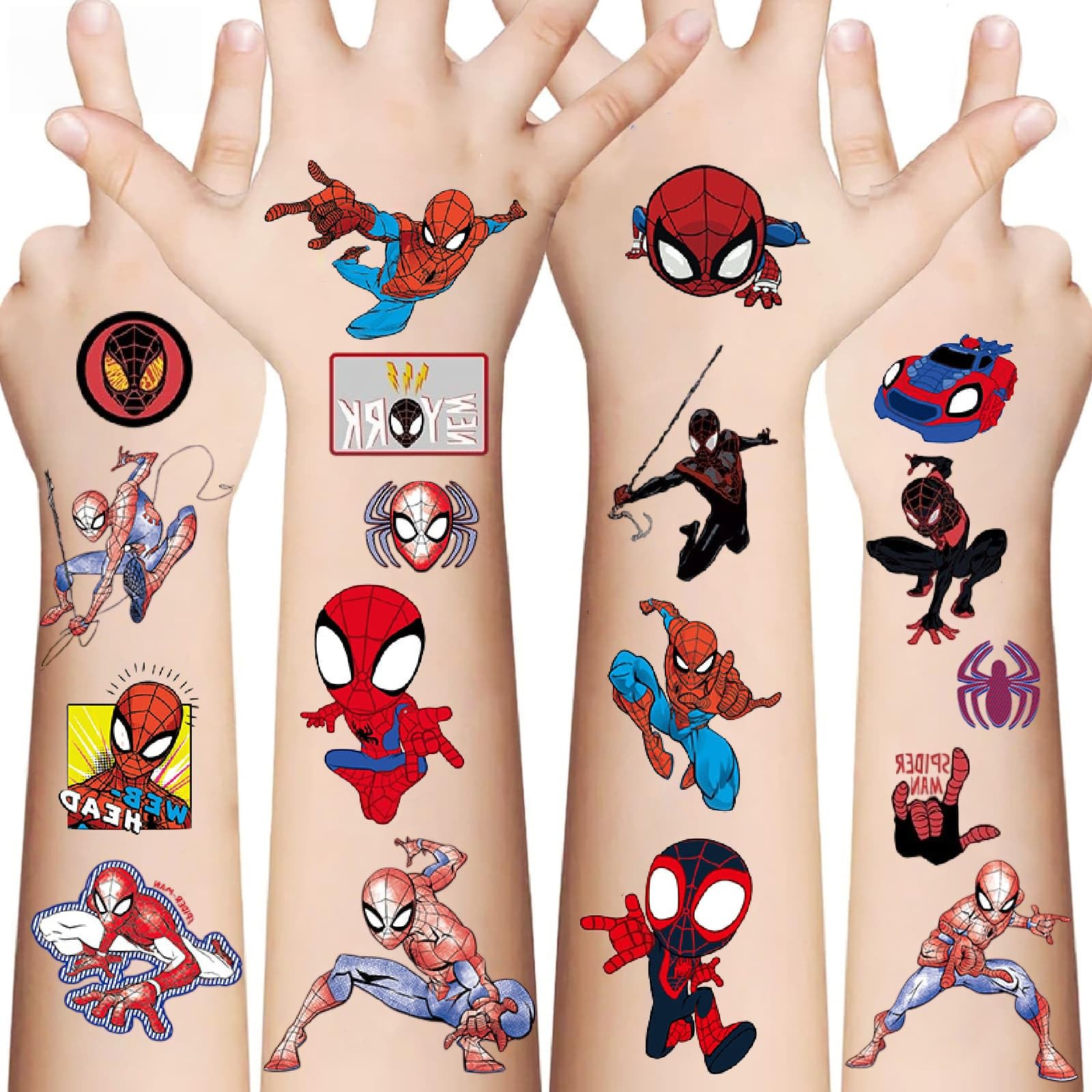GVIOOEI 10-sheets spider tattoos for easy, party-ready body art.