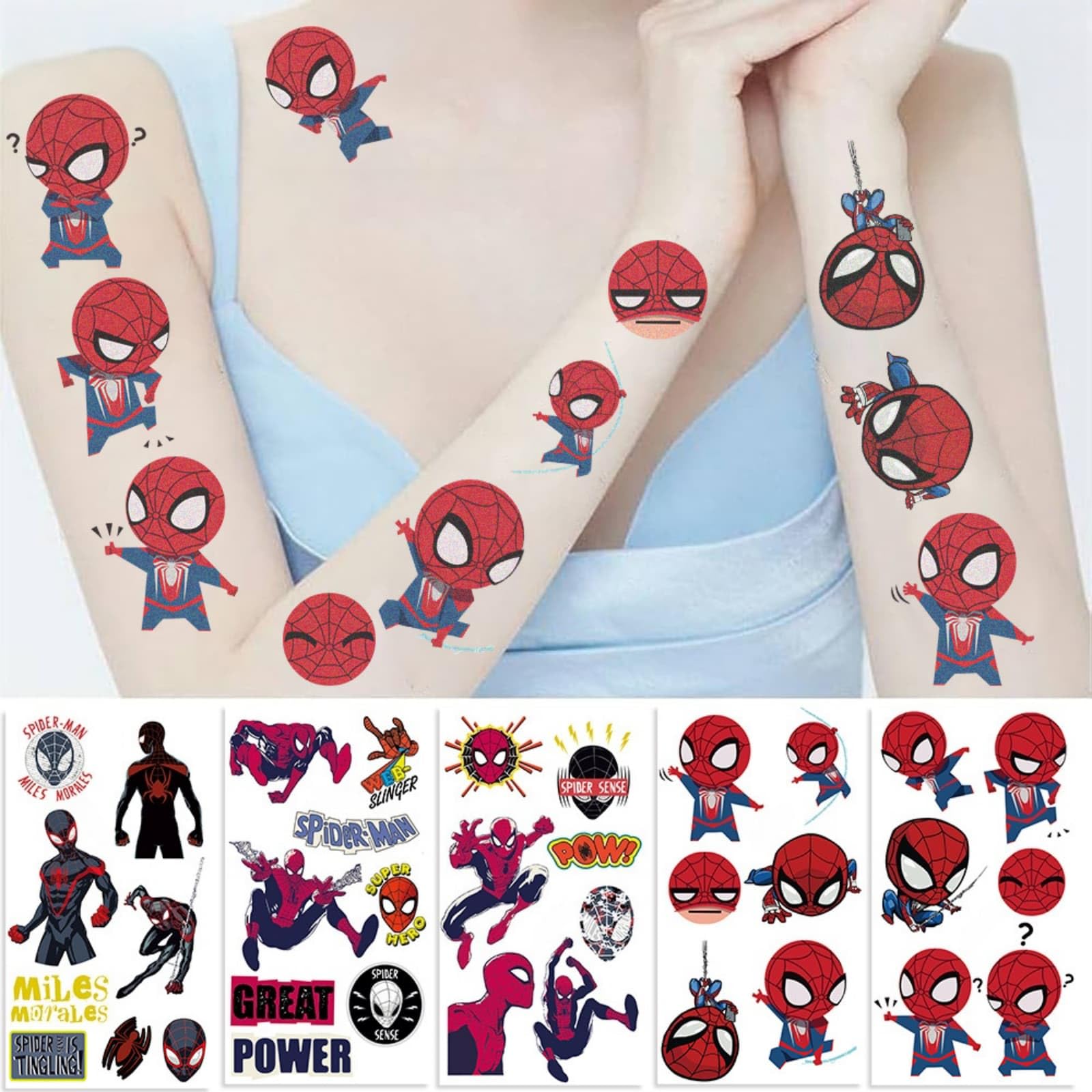 GVIOOEI cosplay spider tattoos enhance outfits with minimal effort.