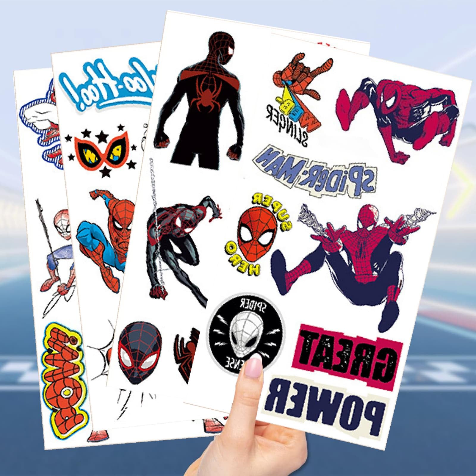 GVIOOEI cute cartoon spider stickers for playful costume accents.