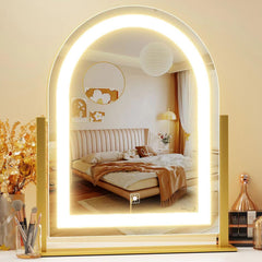 Gvnkvn arched makeup mirror with lights for even illumination during makeup