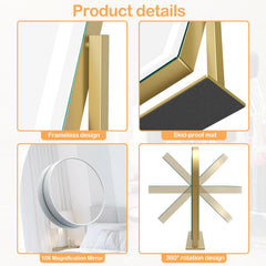 Gvnkvn detachable 10X magnification aids precise makeup application