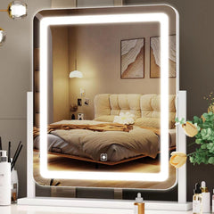 Gvnkvn lighted makeup mirror with brightness upgrade for precise application.