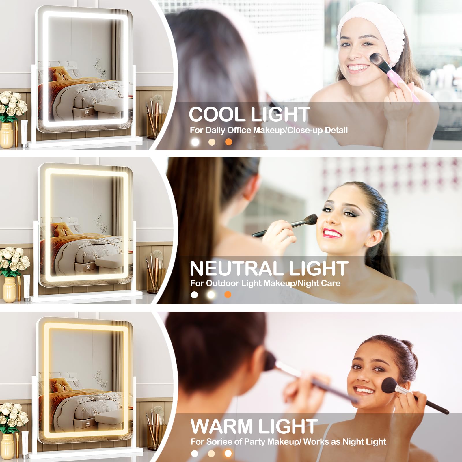 Stylish white finish complements modern vanity setups.