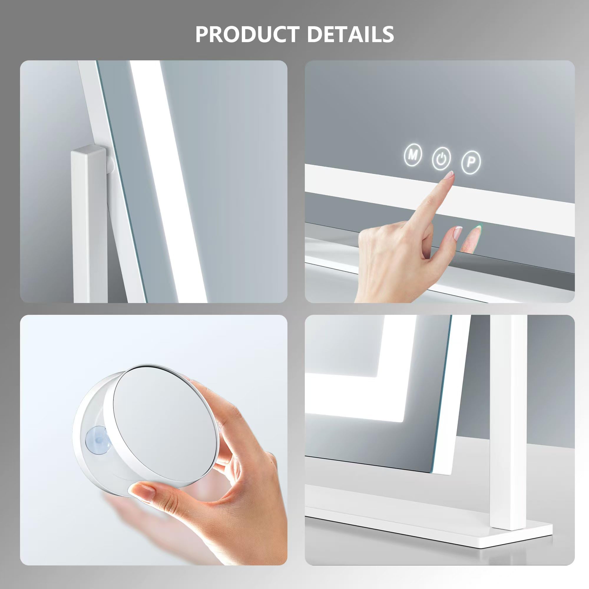 Gvnkvn vanity mirror with 10x magnification for precise eye makeup