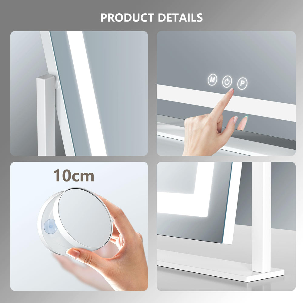 Gvnkvn lighted makeup mirror with three color modes for versatile lighting