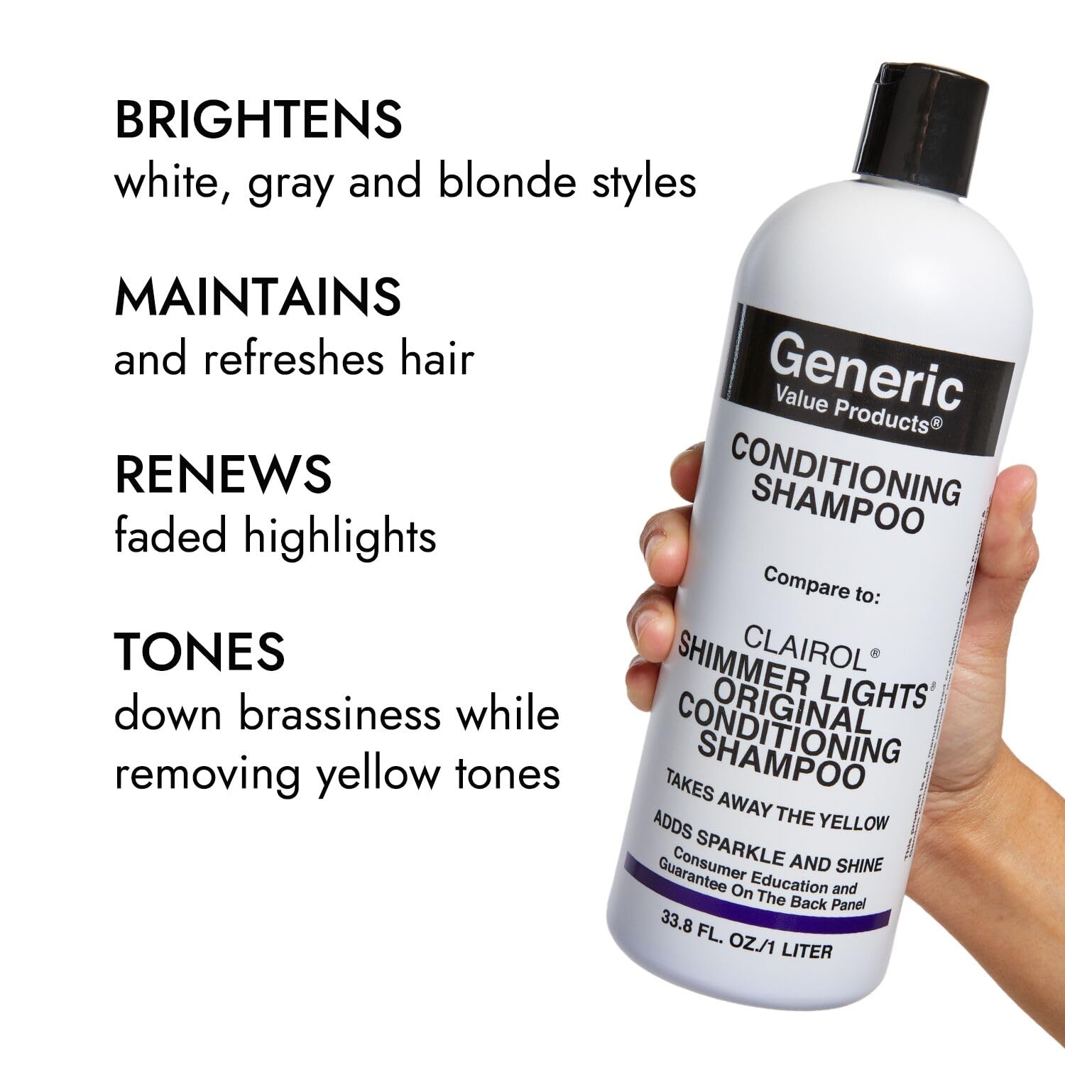 GVP Champú Acondicionador: cabello blanco/gris iluminado con tono rejuvenecedor.