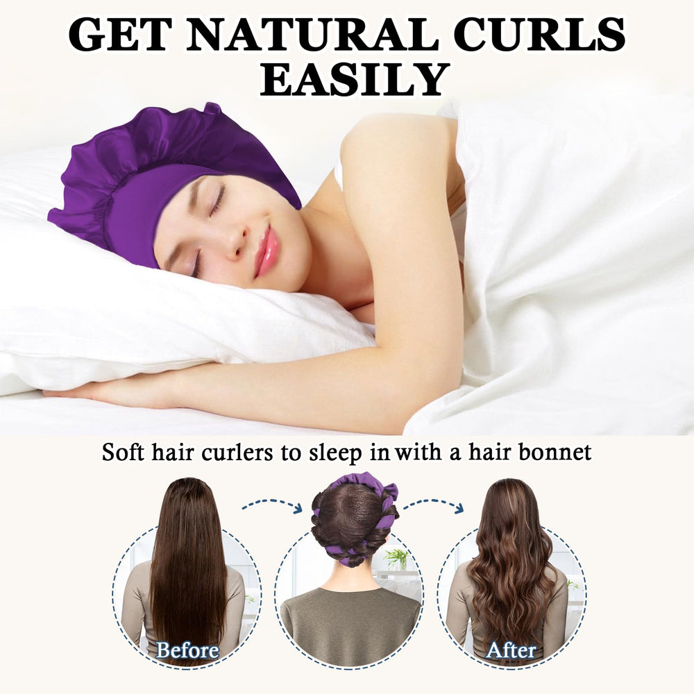 Gwabee 70-inch velvet curling headband laid out for long hair styling overnight