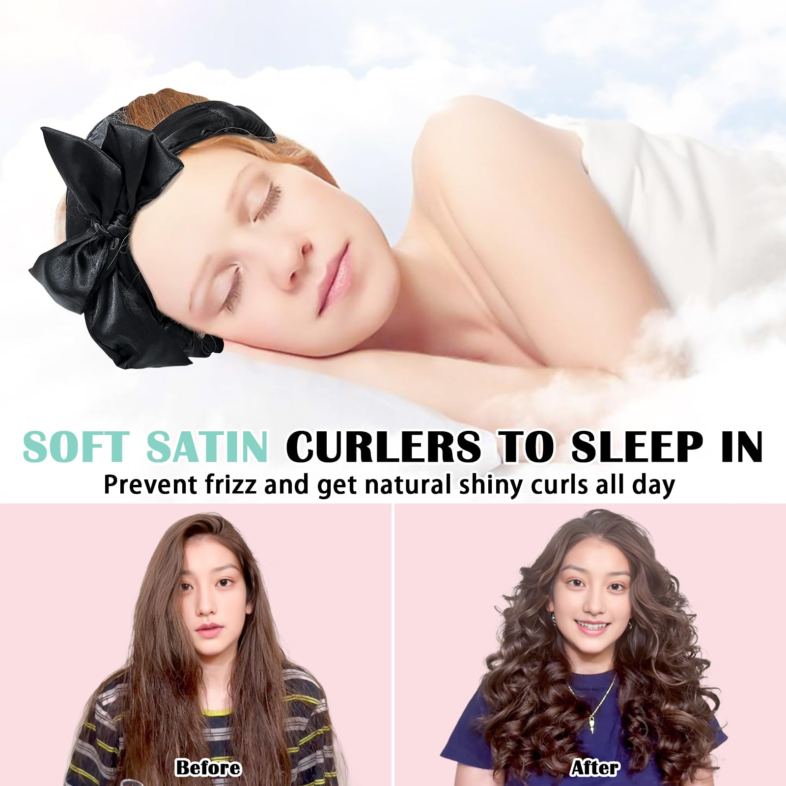 Gwabee 70-inch satin curl rod for long hair and no-heat styling.