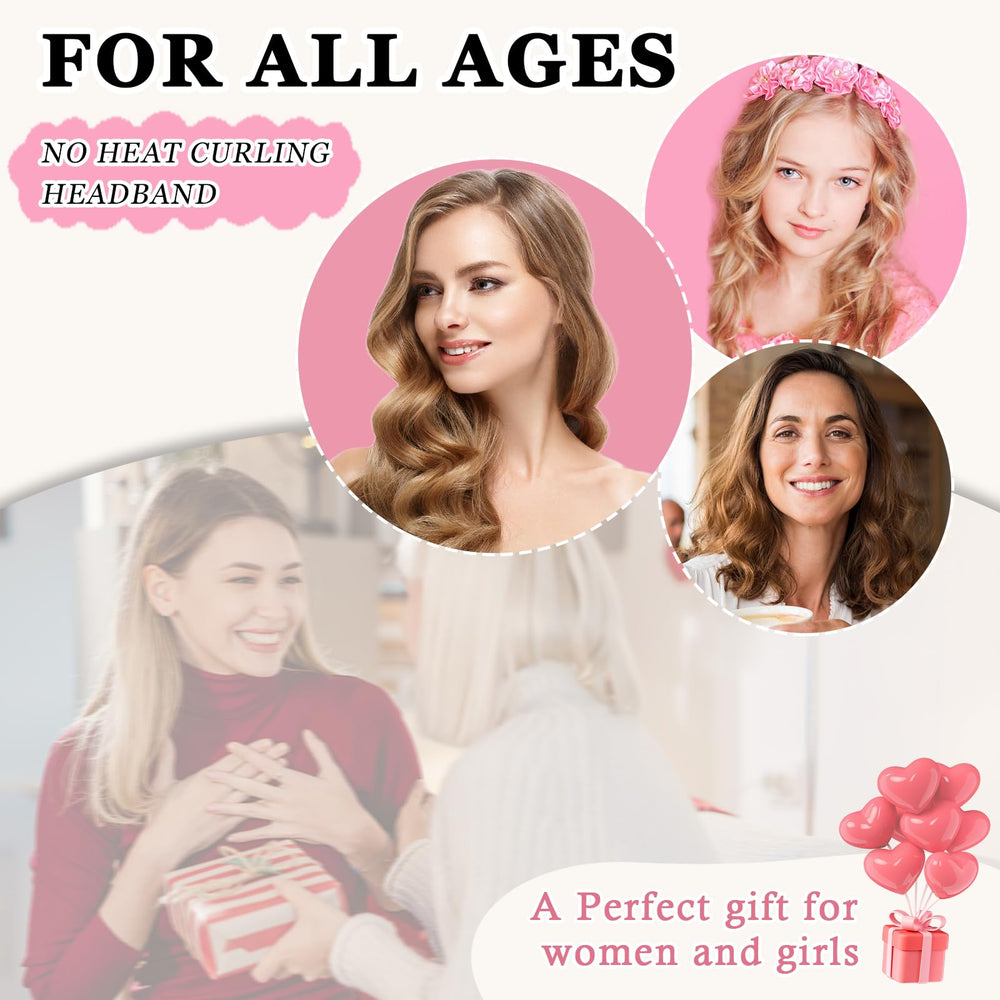 Gwabee easy-to-use no-heat curls headband shown with wrap-ready styling.