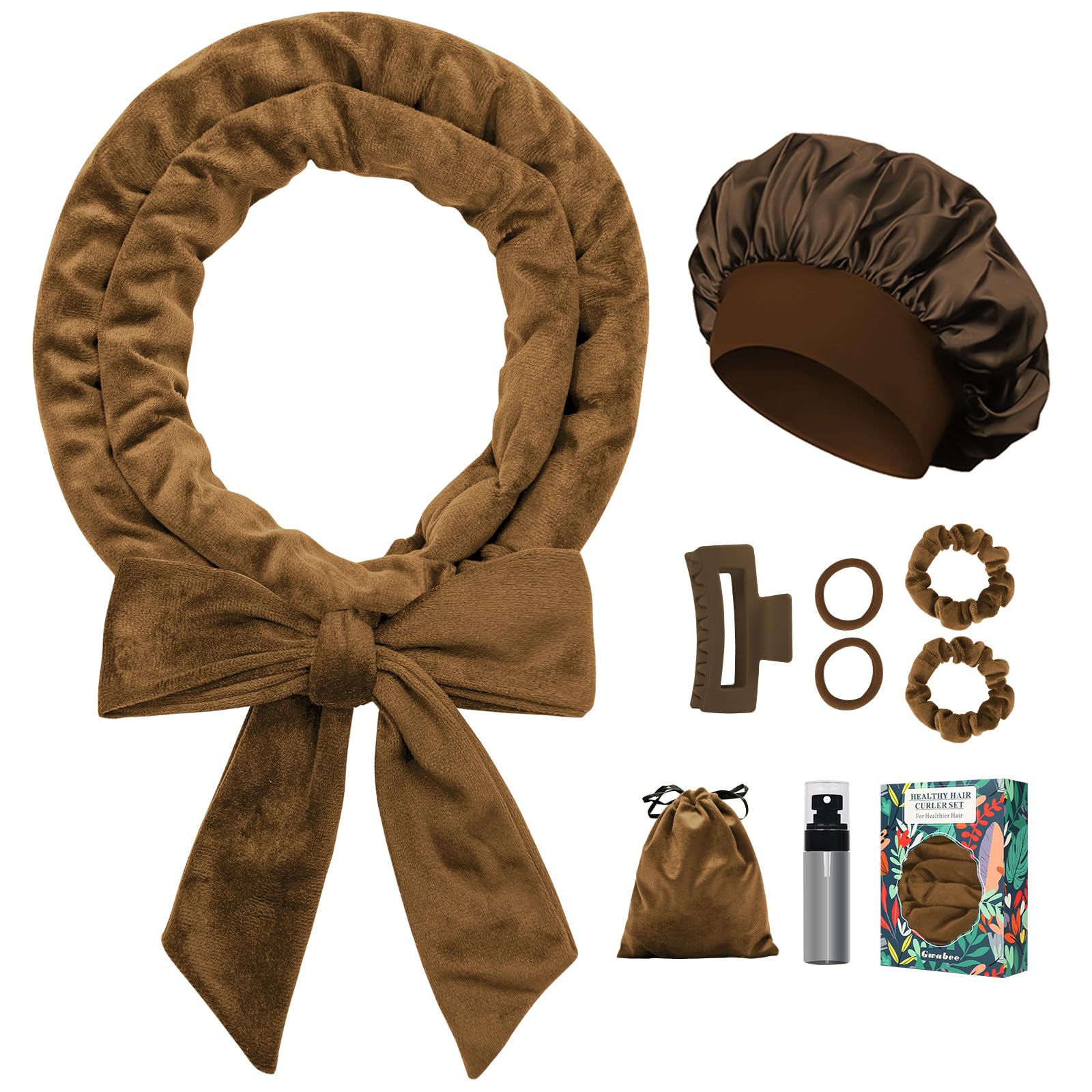 Gwabee heatless curls headband overnight styling with velvet comfort for natural waves.