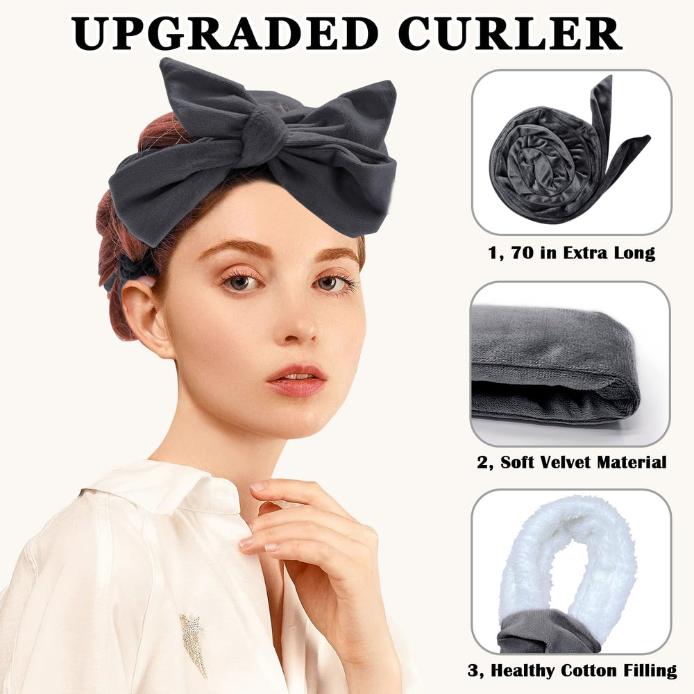 Gwabee nine-piece curling rods set for customizable, heat-free curl options.