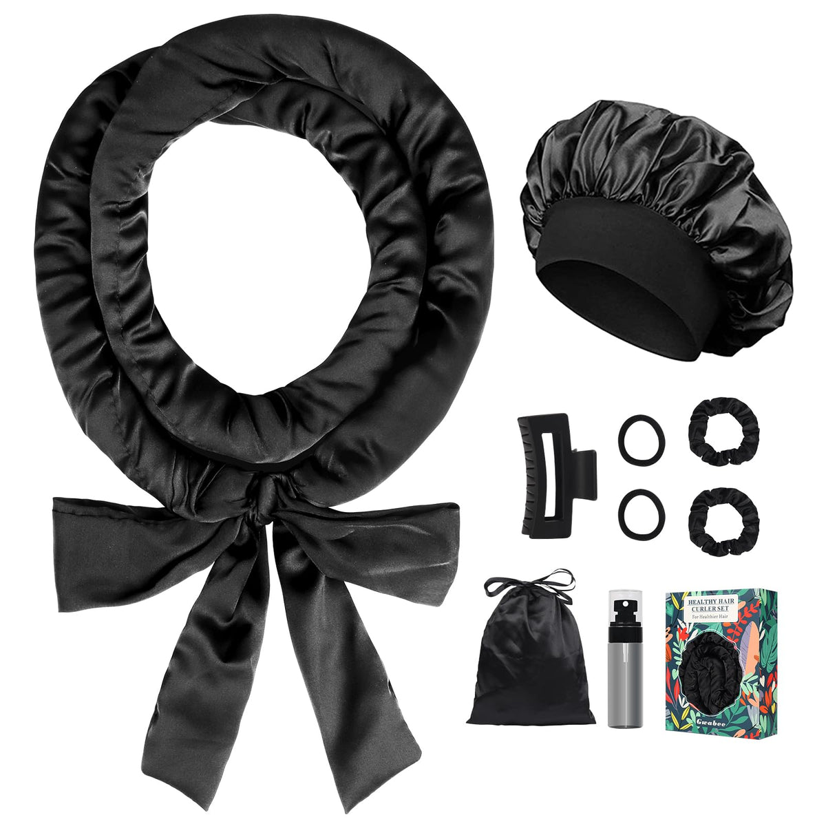 Gwabee satin heatless curls headband for overnight waves and easy styling.
