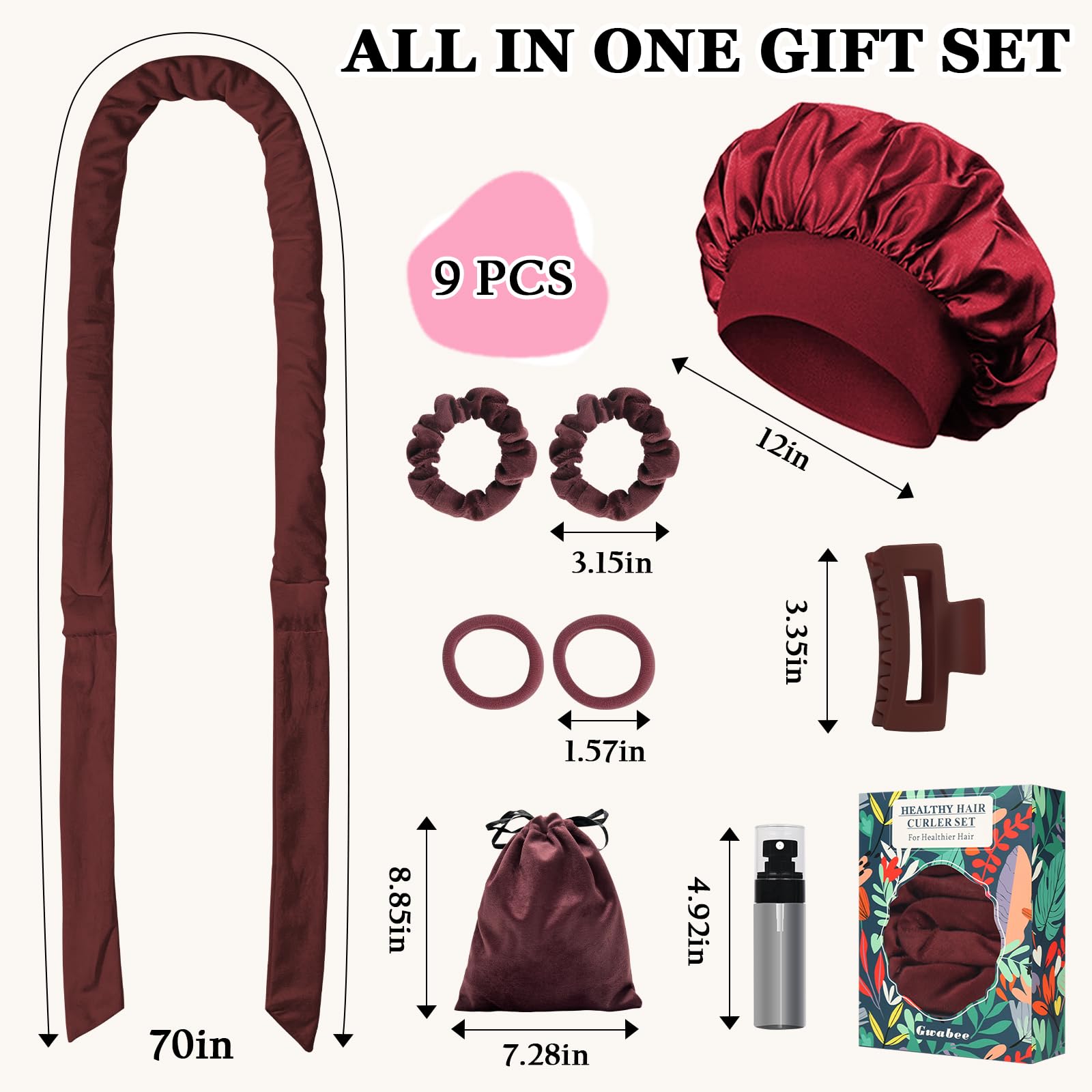 Gwabee velour hair ties and storage bag kept neatly in the gift set for easy use.