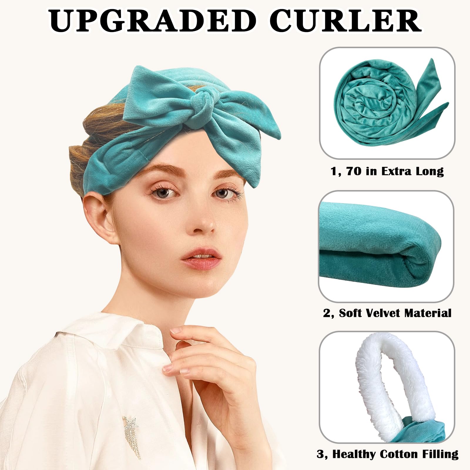 Gwabee velvet headband close-up showing soft texture and non-slip comfort.