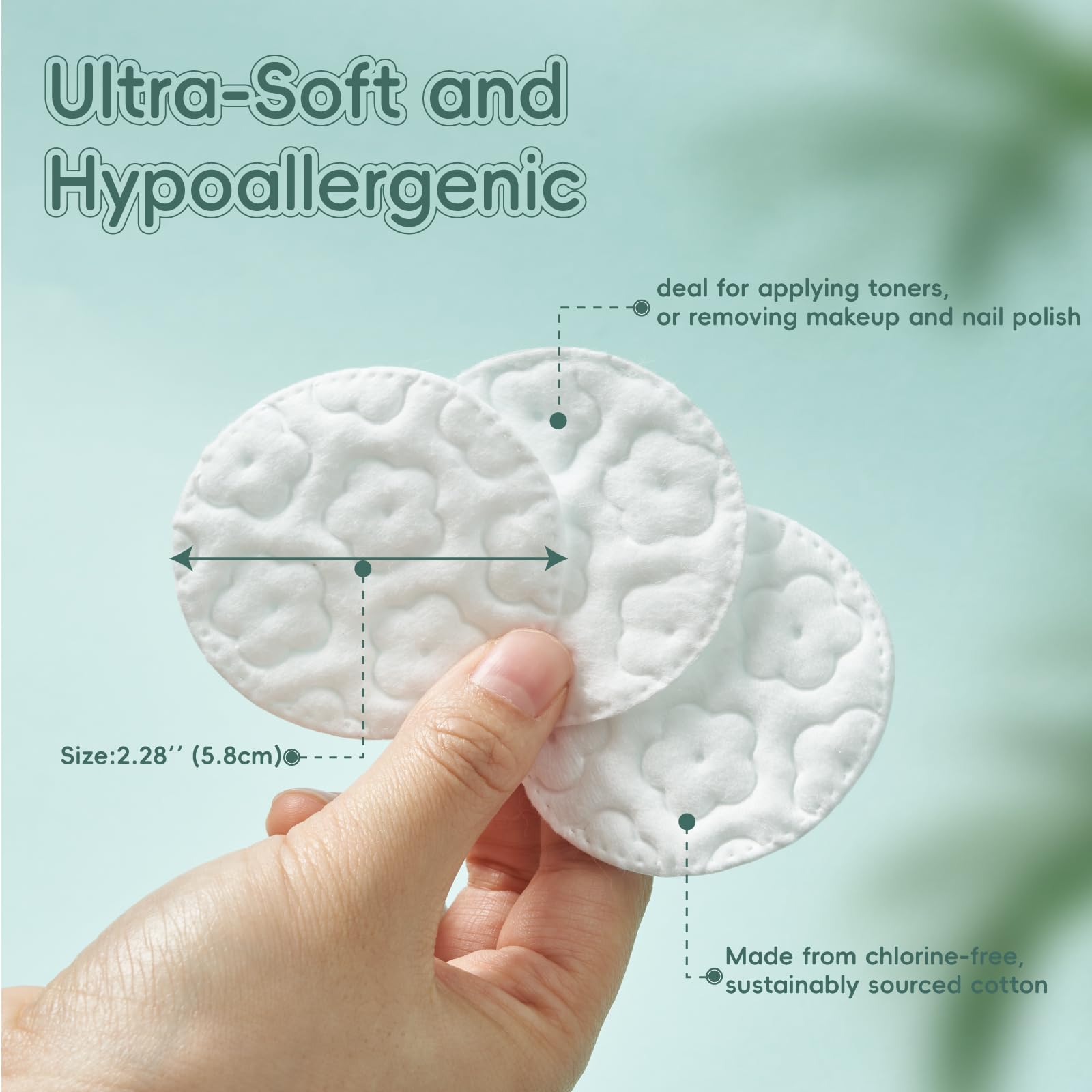 GWT Premium Cotton Rounds multi-layer design for durability and lint-free use.