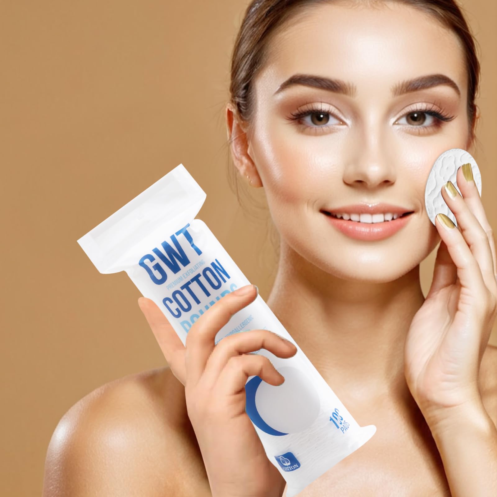 GWT Premium Cotton Rounds travel-friendly pack ideal for on-the-go skincare.