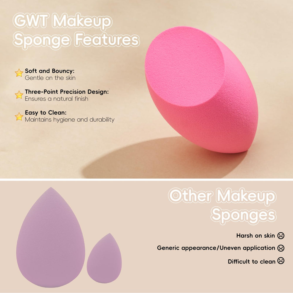 GWT sponges wet dry use compatible with liquid cream and powder formulas