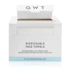GWT toallas faciales desechables 50 unidades, empaque práctico y suave.