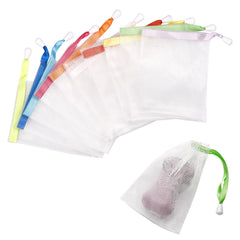 GXLWJXWLV mesh soap bag showing soft fabric for gentle cleansing.