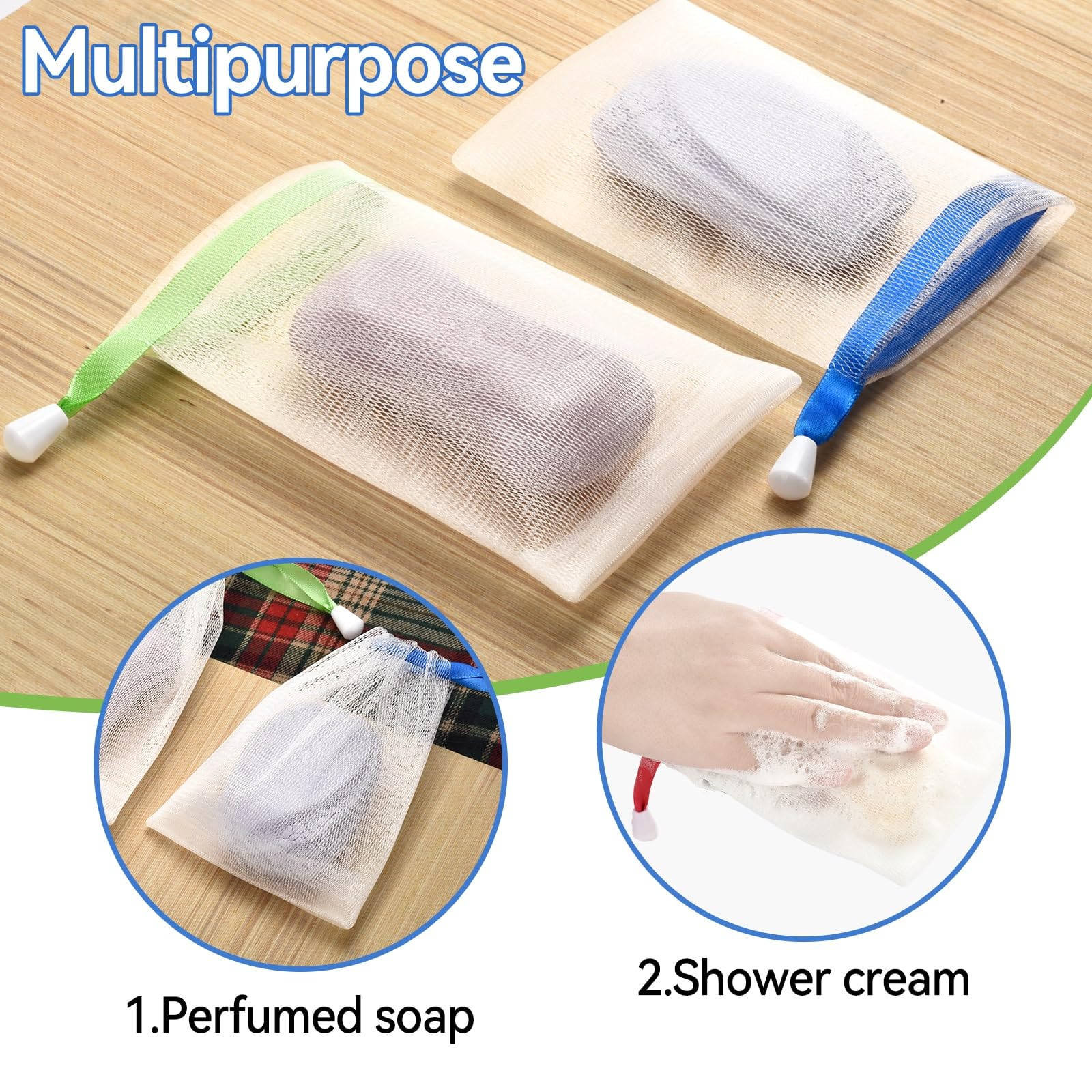 GXLWJXWLV soap bag with color-coded drawstrings for easy differentiation.