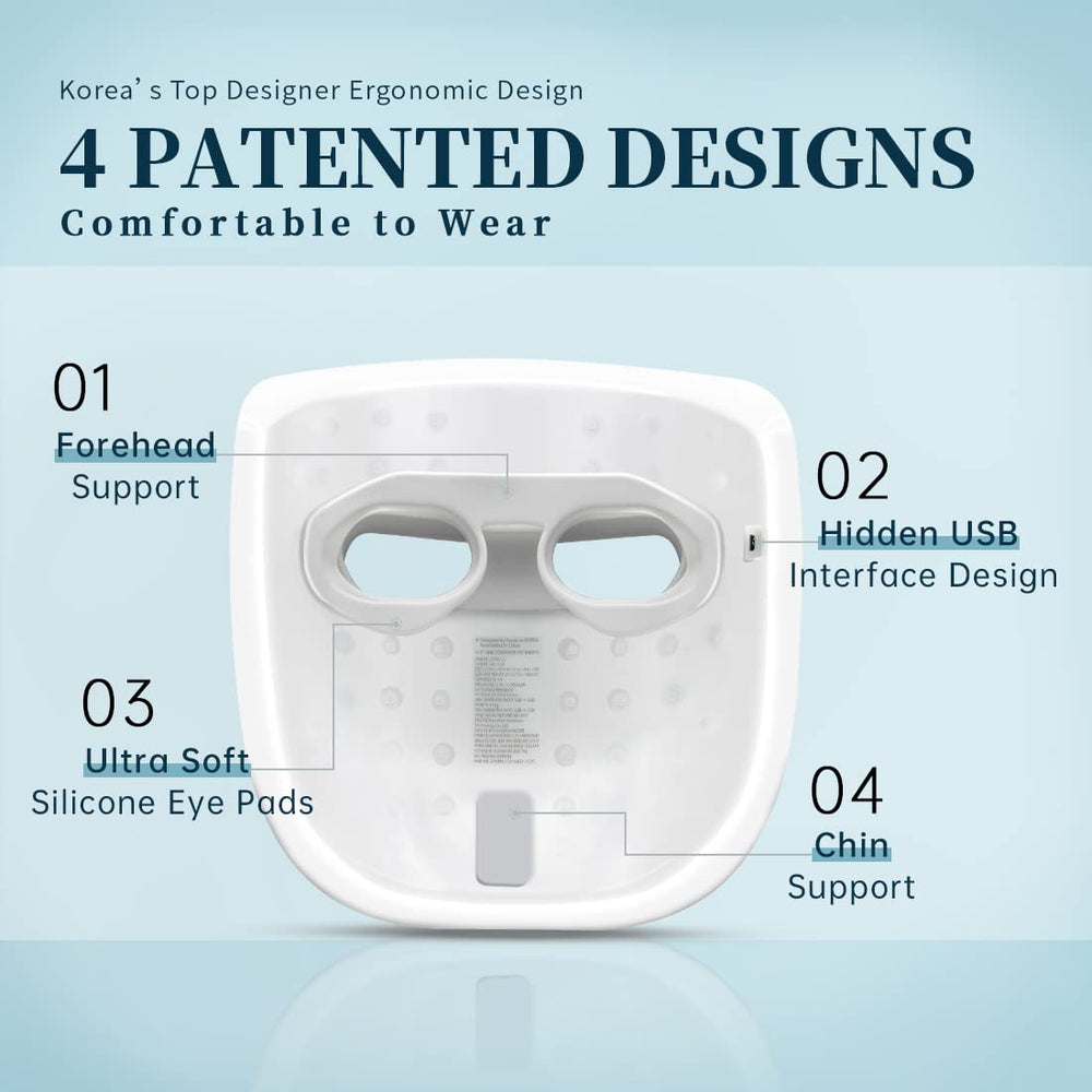 GYH patented silicone eye mask support protects eyes during therapy.
