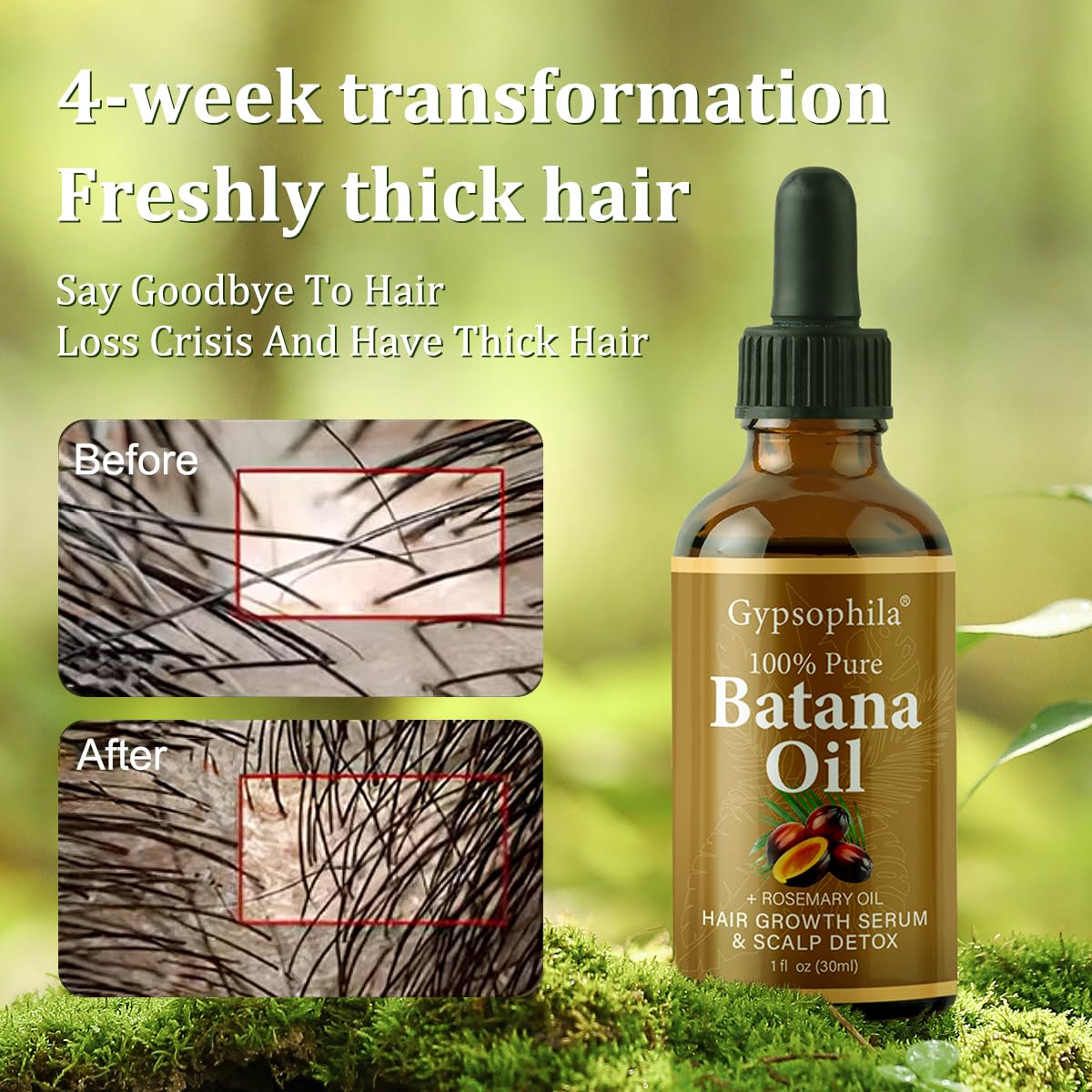 Frasco de Gypsophila Batana, aceite nutritivo para uso diario en el cabello.