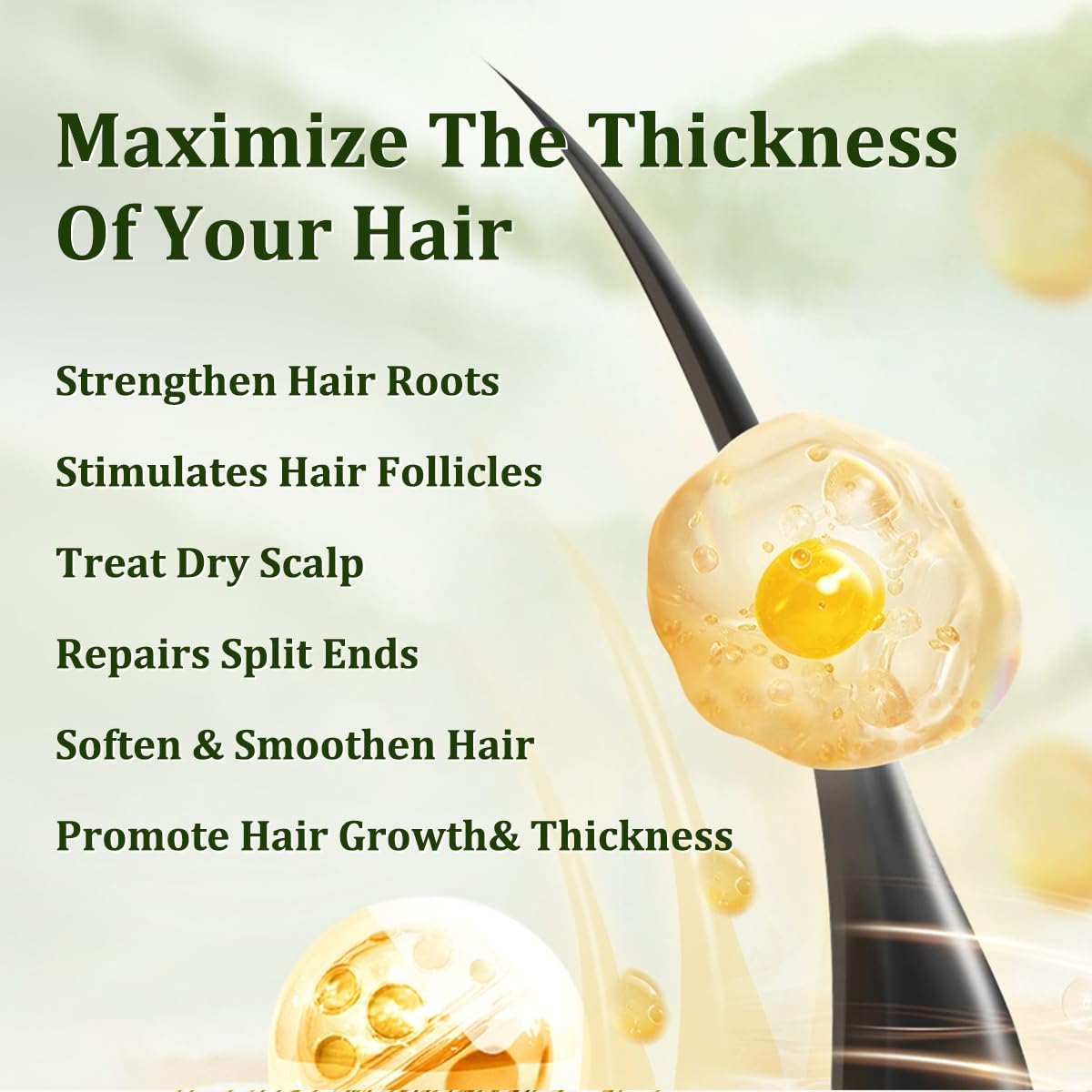 Gypsophila Batana Oil scalp-massage shot implies improved circulation potential.