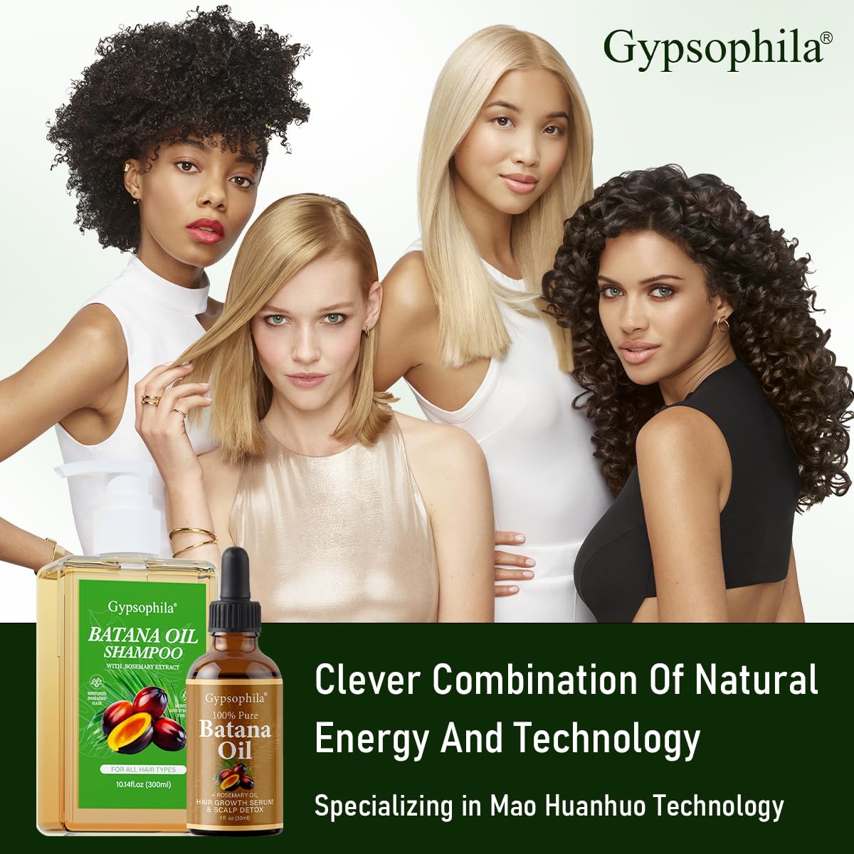 Gypsophila scalp nourishment image hinting soothing hydration for all hair types.