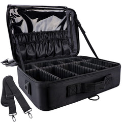 gzcz large capacity travel makeup train case with organized compartments for cosmetics, on-the-go
