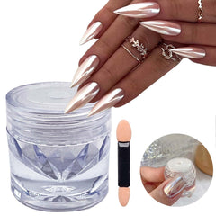 GZMAYUEN polvo uñas, brillo cromado irisado, ideal para efectos llamativos en uñas