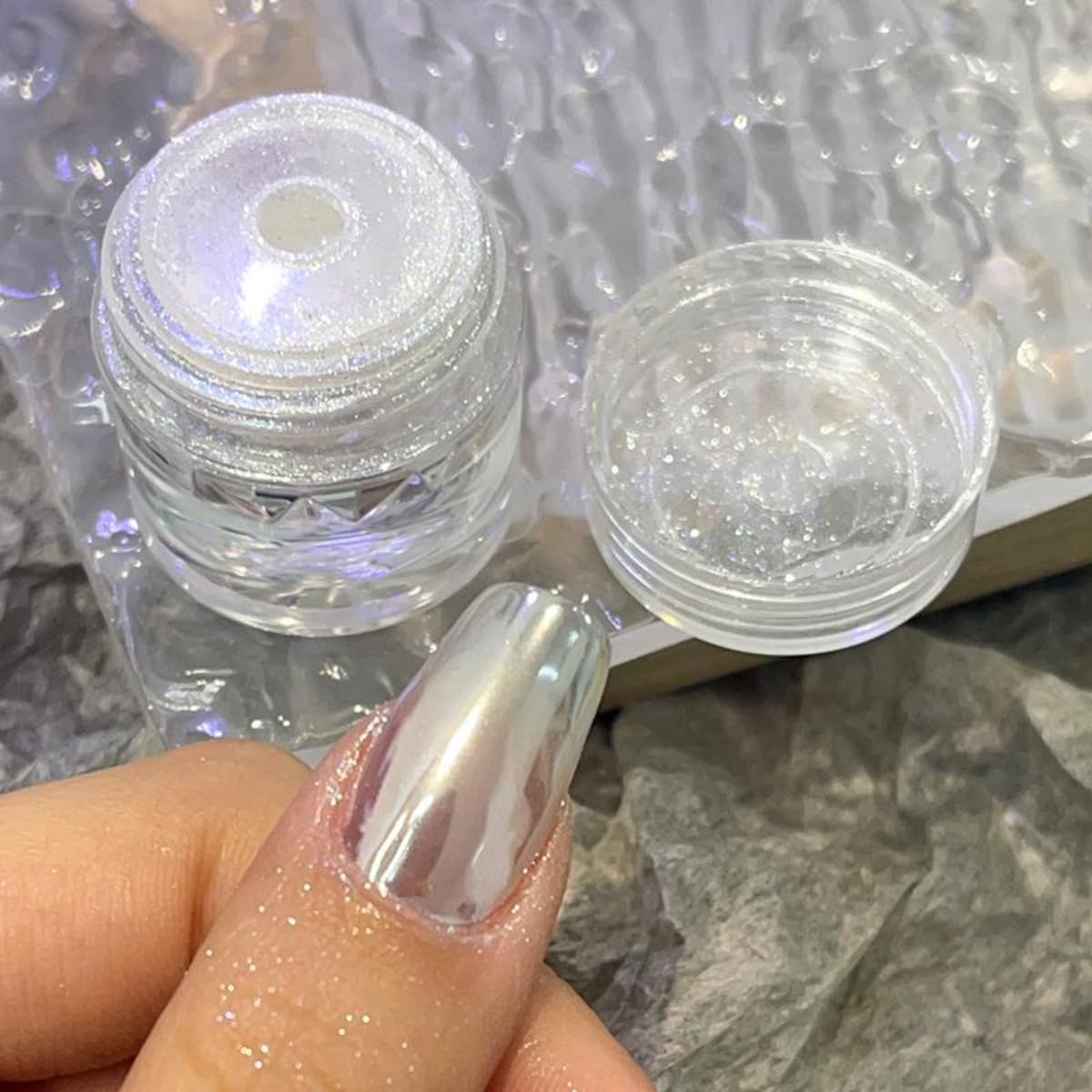 GZMAYUEN polvo uñas, técnica glaseado donut, efecto espejo para diseño moderno