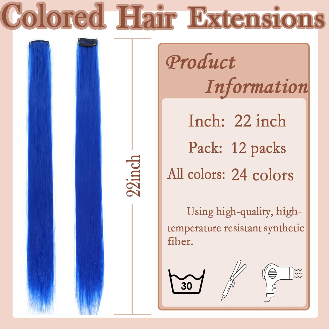 GZVIS Crystal Blue extensions with seamless front design for easy wear