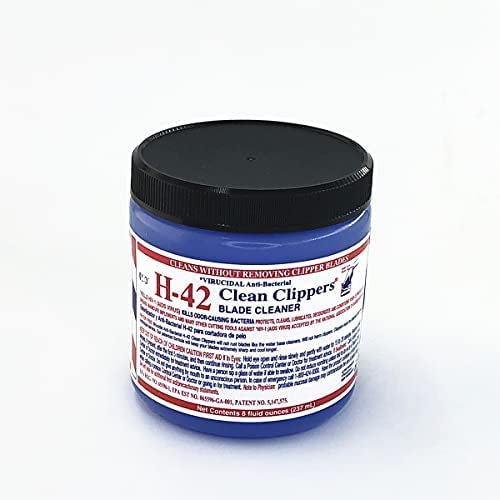 H-42 Clean Clippers Blade Cleaner application spray offers easy, quick blade sanitation between clients