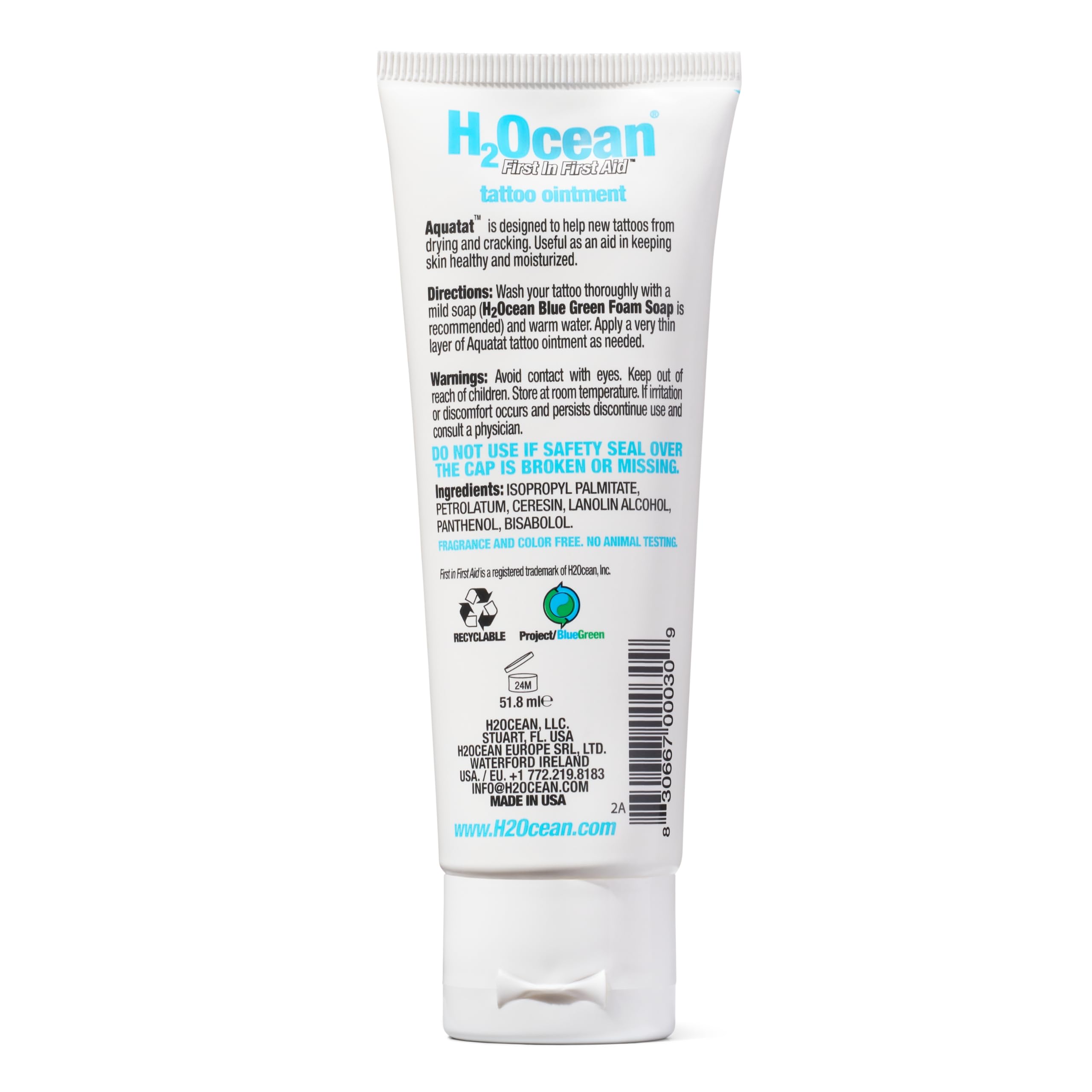 H2Ocean Aquatat envase hecho en USA.