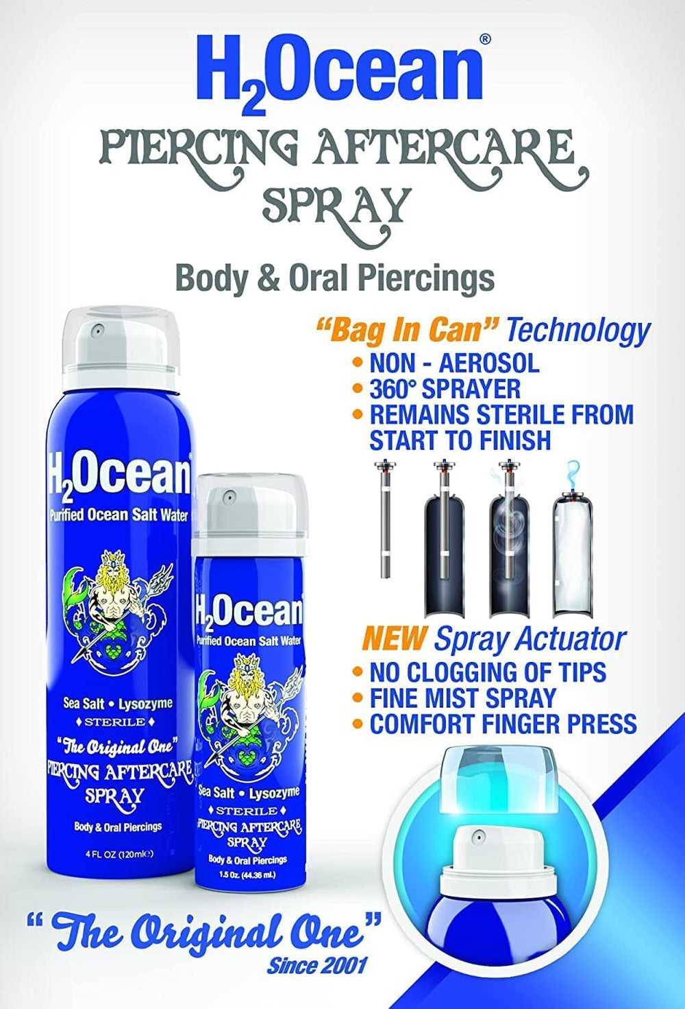 H2Ocean belly piercing use suits multiple placements with quick-care action.