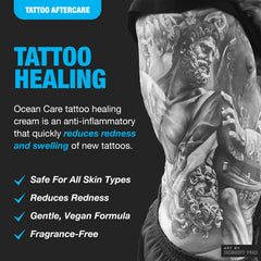 Crema hidratante H2Ocean para tatuajes, sin fragancia, mantiene la tinta hidratada.