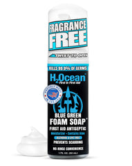 H2Ocean Espuma Azul Verde en botella para cuidado de tatuajes