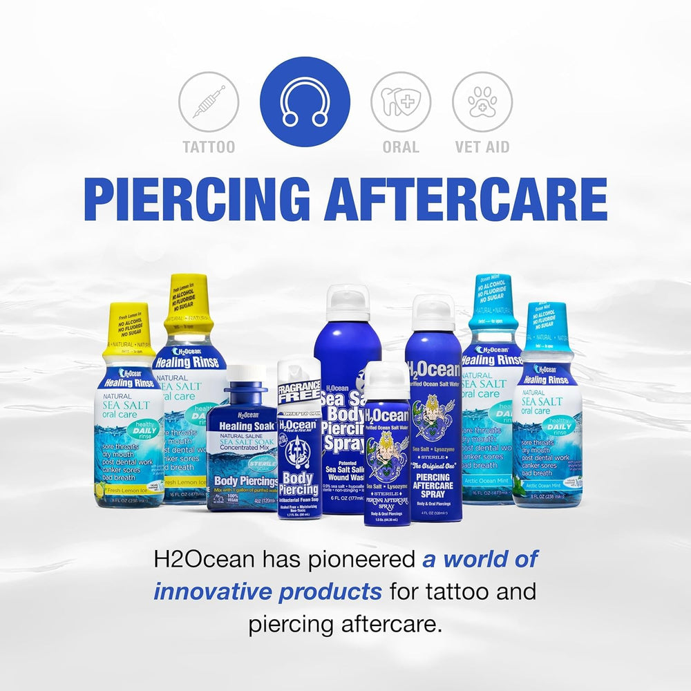 H2Ocean lip piercing use enables daily maintenance with a mild spray.