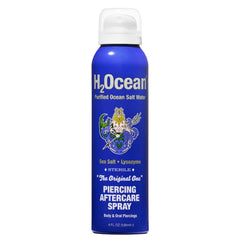 H2Ocean Piercing Aftercare Spray bottle shown for convenient on-the-go cleansing.