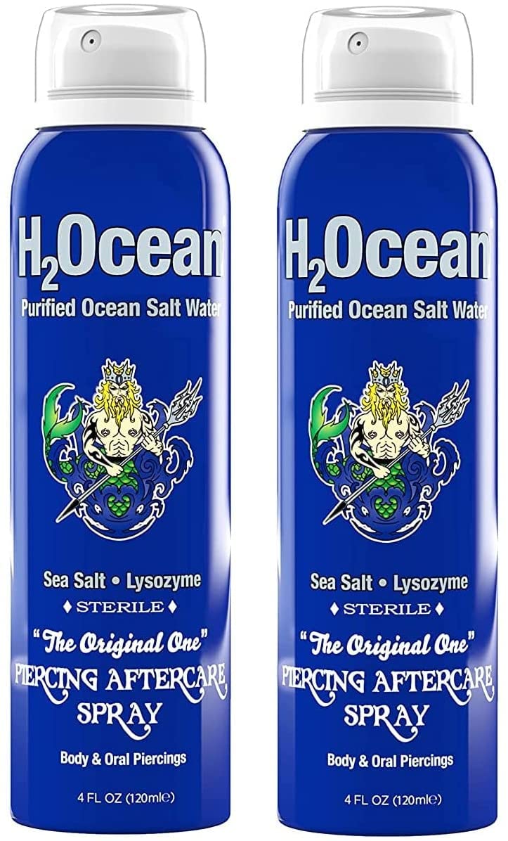 H2Ocean Piercing Spray bottle front view for easy application.