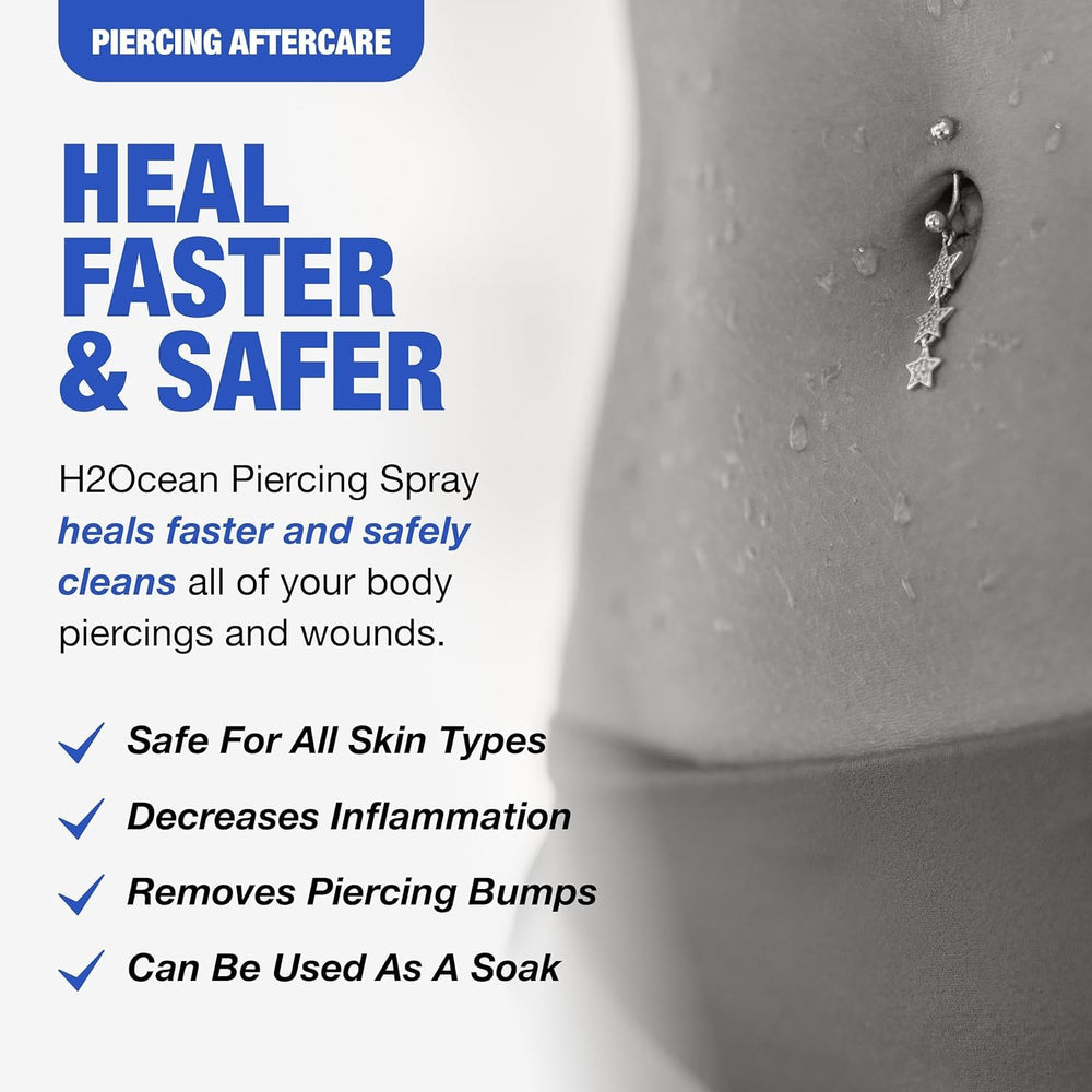 H2Ocean label detail highlights sea salt formula for gentle cleaning.