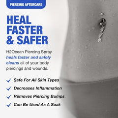 H2Ocean label detail highlights sea salt formula for gentle cleaning.