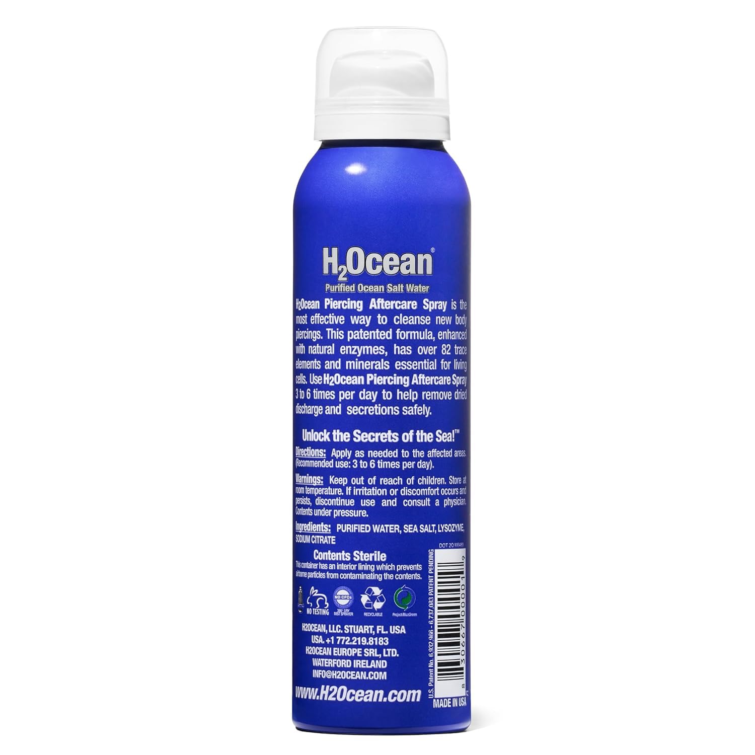 H2Ocean spray nozzle closeup shows precise mist for cleansing.