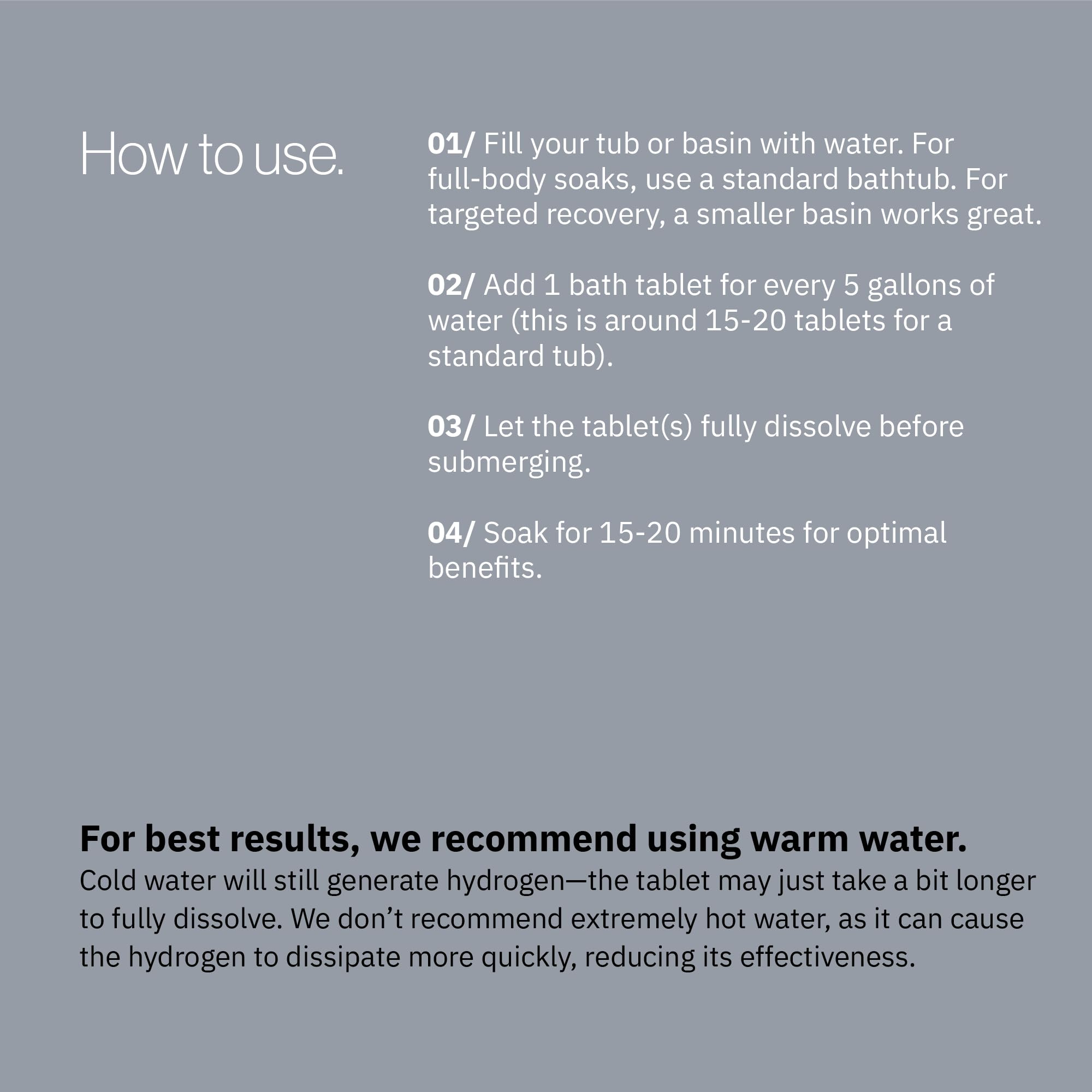 Hands and feet soak with H2TAB for targeted relief.