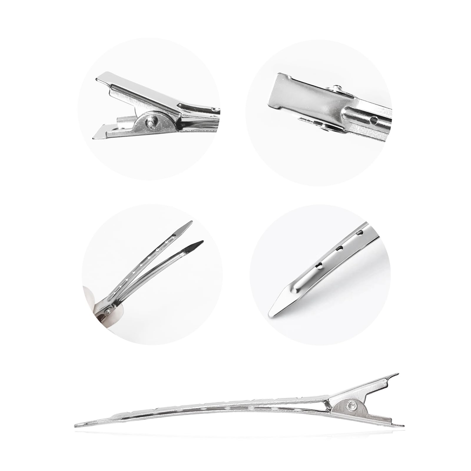 HAALII pinzas alligator plateadas para cabello y fijación segura