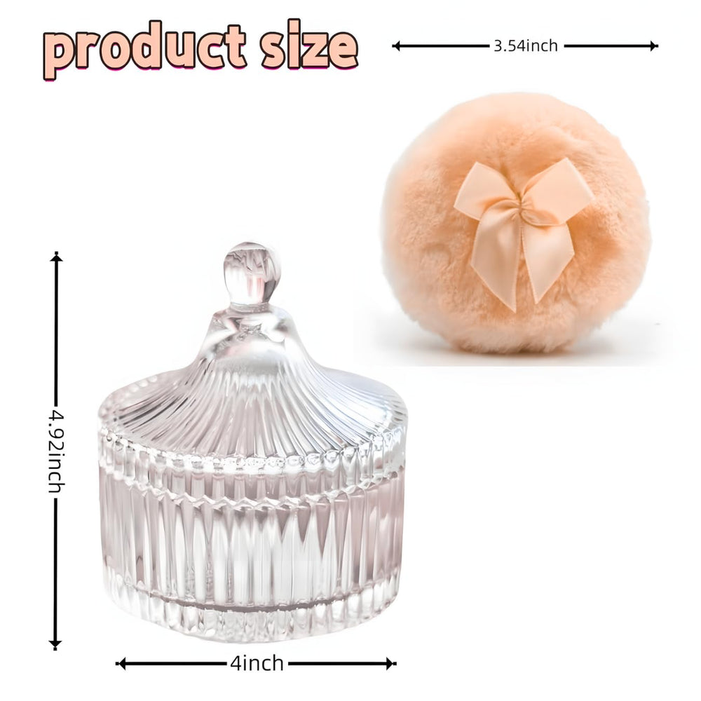 Habitable Tree puff with bow detail adds charm during makeup application.